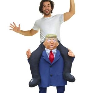 Funny Costume President Piggyback